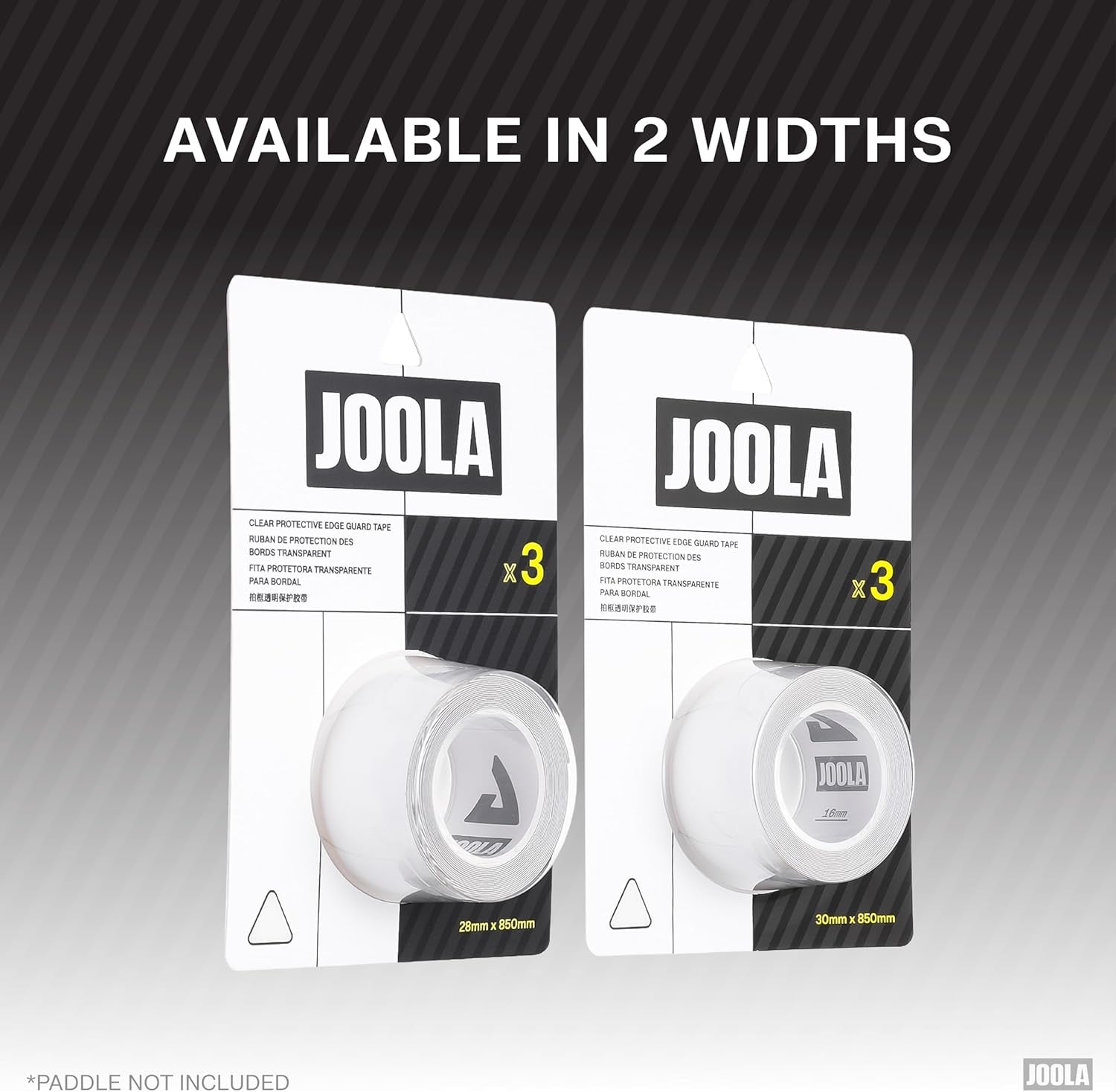 JOOLA Clear Edge Guard Tape - Protects Pickleball Paddle Edge Guard & Covers Lead Tape - Fits All Brands and Most Paddle Sizes - Choose Either 28Mm or 30Mm Thickness
