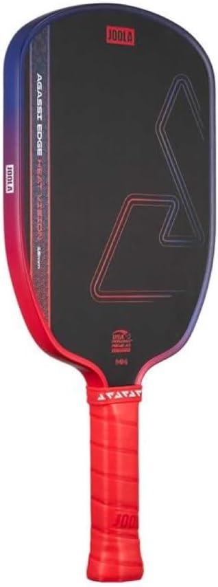 JOOLA Agassi Heat Vision 16Mm Pickleball Paddle - New Shape W/Extended Sweet Spot - Textured Carbon Fiber Surface for Spin - SK Film for Less Vibration - USAP Approved - NFC Chip Enabled