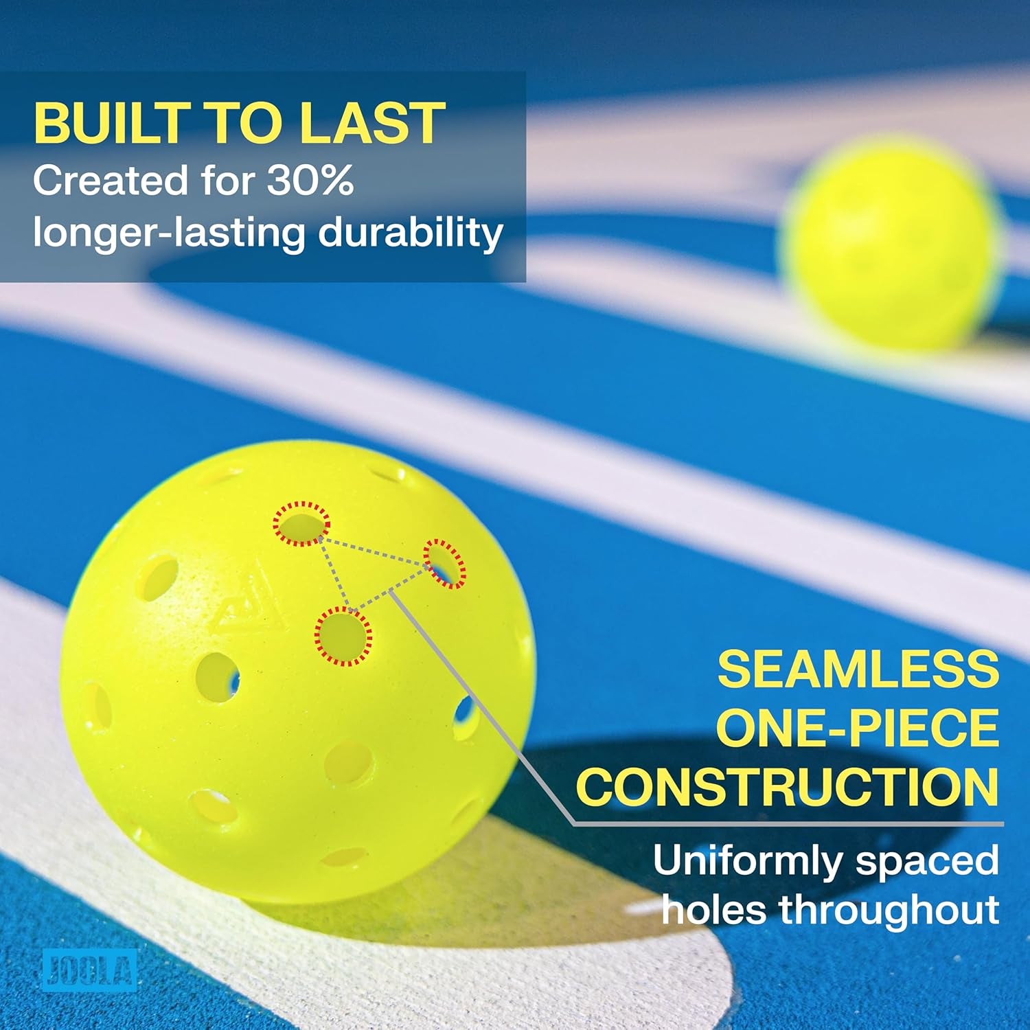 HC-40 Hardcourt Pickleball Balls with Storage Tube - USAP Approved Balls for Tournament Play - Durable Pickleballs for Indoor Play & Outdoor Courts