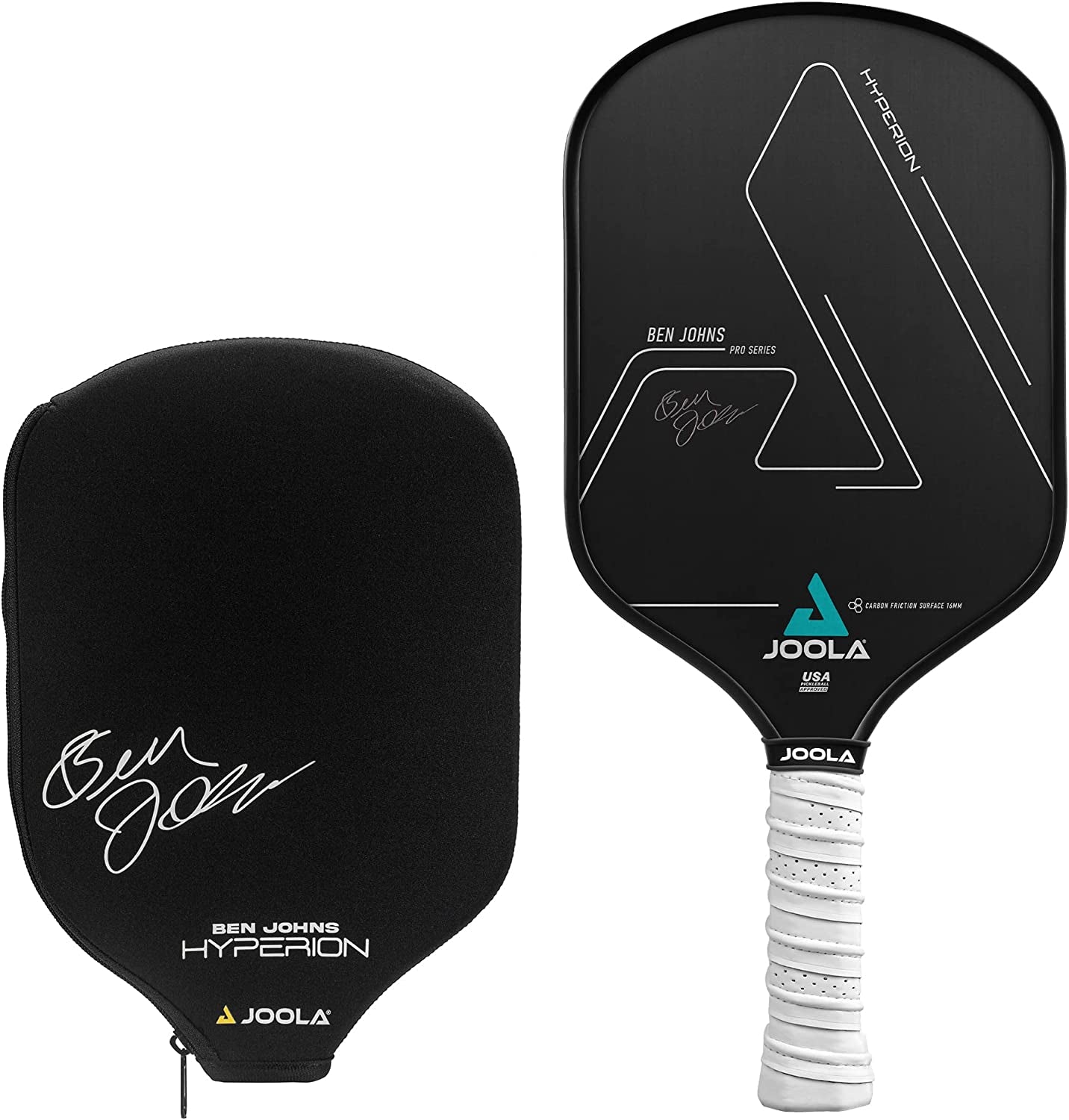 JOOLA Ben Johns Hyperion CFS Pickleball Paddle – Carbon Surface with High Grit & Spin, Elongated Handle, USAPA Approved Ben Johns Paddle