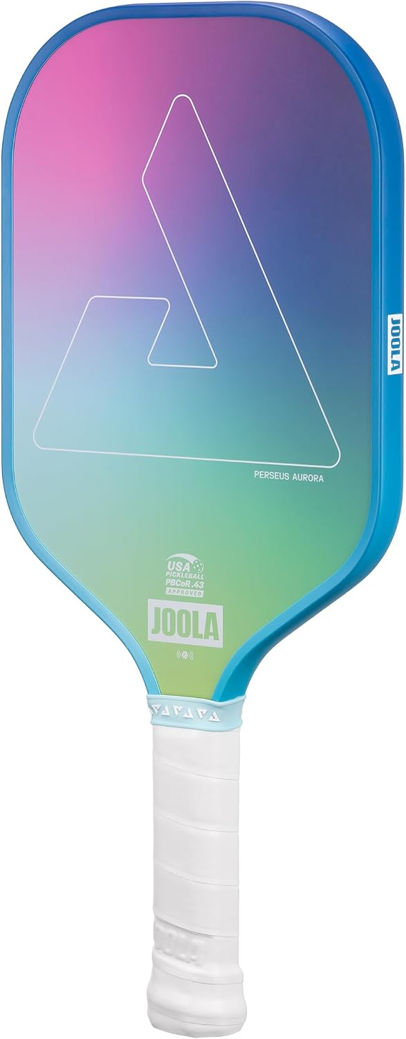 JOOLA Perseus Aurora Pickleball Paddles Set of 2 - Includes: 2 Pickleball Paddles, 4 Balls & Sling Bag - Cold Press Carbon Surface - Lightweight, Beginner Friendly - USAP Approved - NFC Enabled