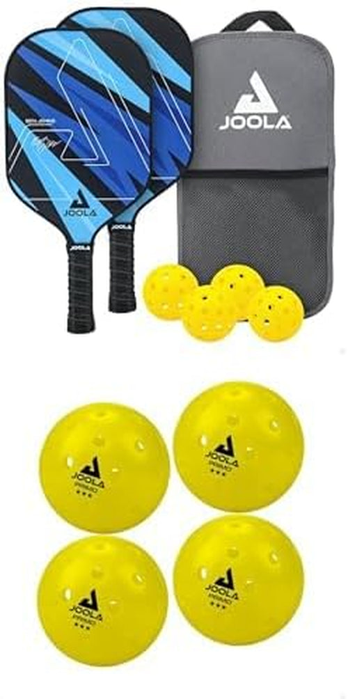 Ben Johns Pickleball Set - Made with Reinforced Fiberglass and Honeycomb Polypropylene - Includes 2 Paddles, 4 Balls, and  Pickleball Bag