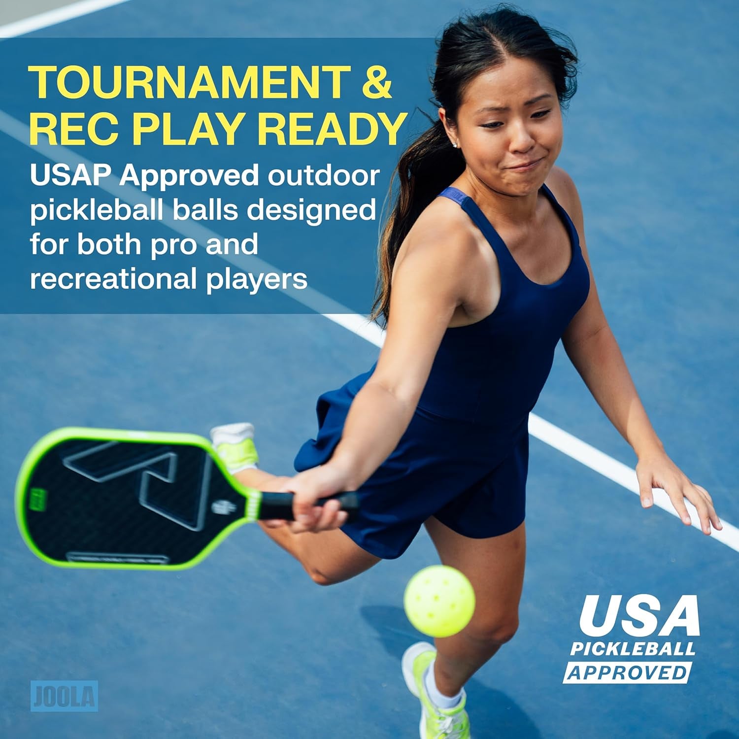 HC-40 Hardcourt Pickleball Balls with Storage Tube - USAP Approved Balls for Tournament Play - Durable Pickleballs for Indoor Play & Outdoor Courts