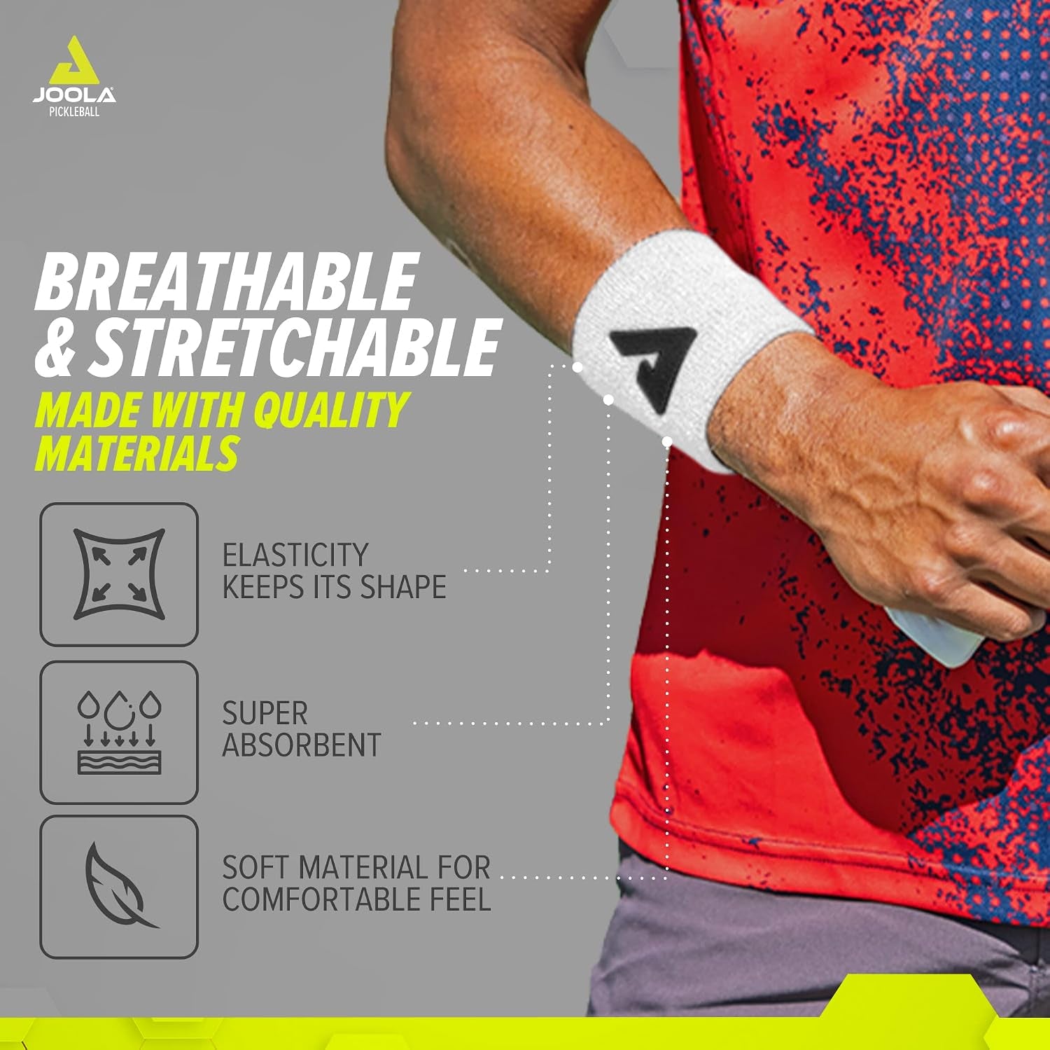 Trinity Wristband 2 Pack – White Wrist Bands with Moisture Wicking Performance Material – 4 Inch Elastic Sweatband for Wrists – Table Tennis & Pickleball Accessory