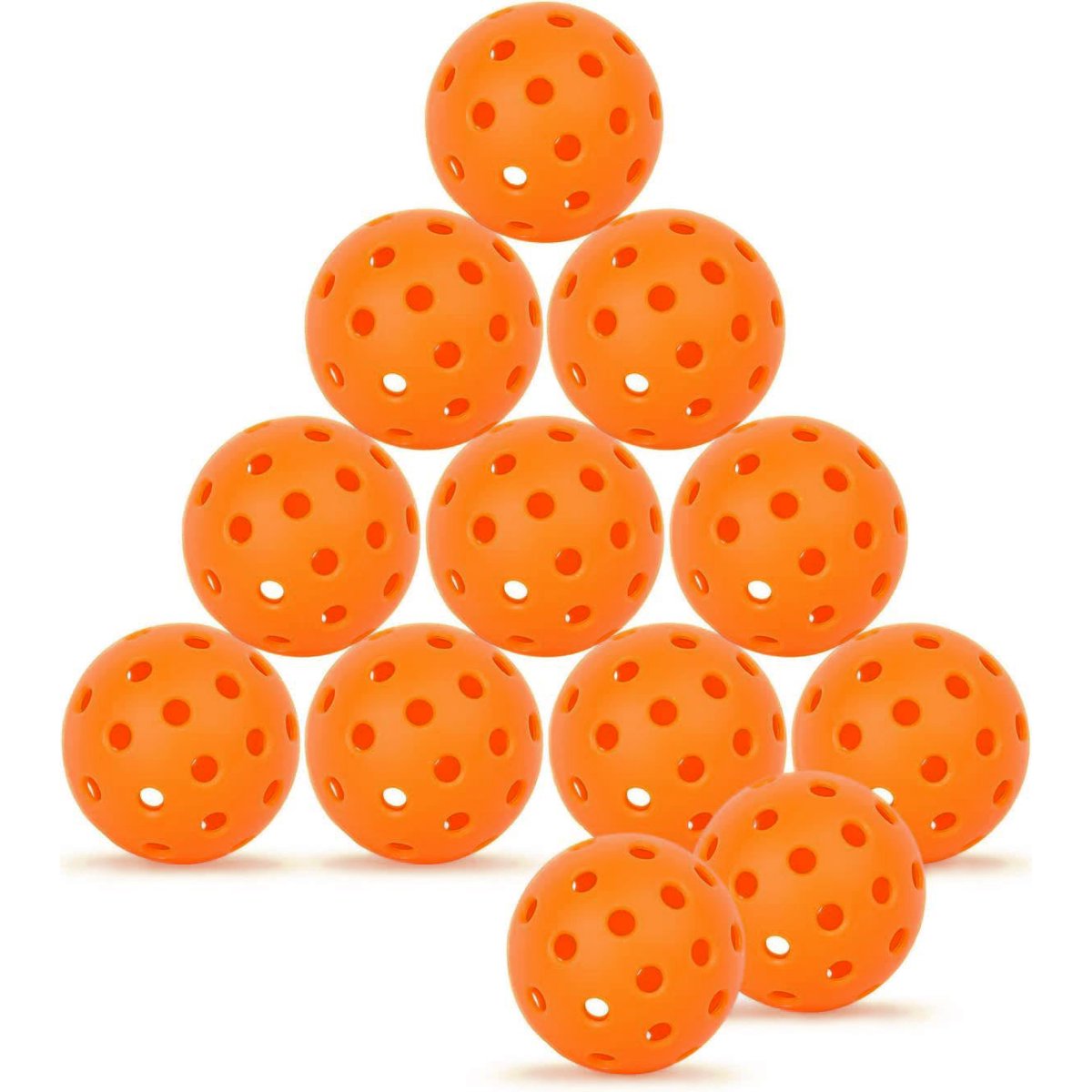 Trailmix 74mm outdoor pickleball 12-pack, orange 40-hole balls