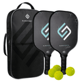 Overland graphite carbon fiber pickleball paddle set with balls and bag