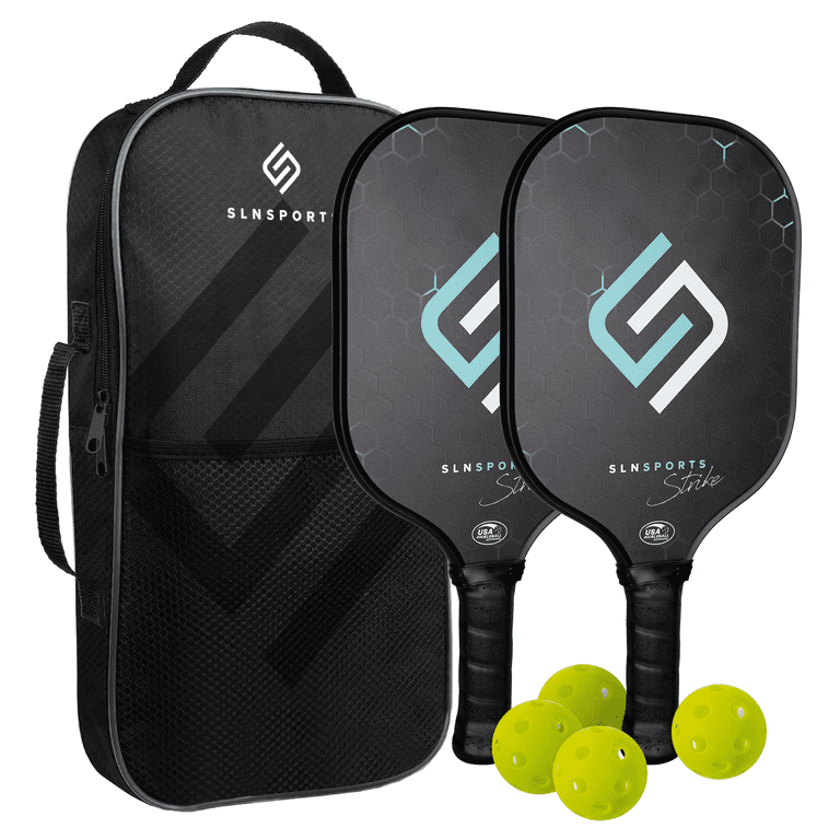 Overland graphite carbon fiber pickleball paddle set with balls and bag