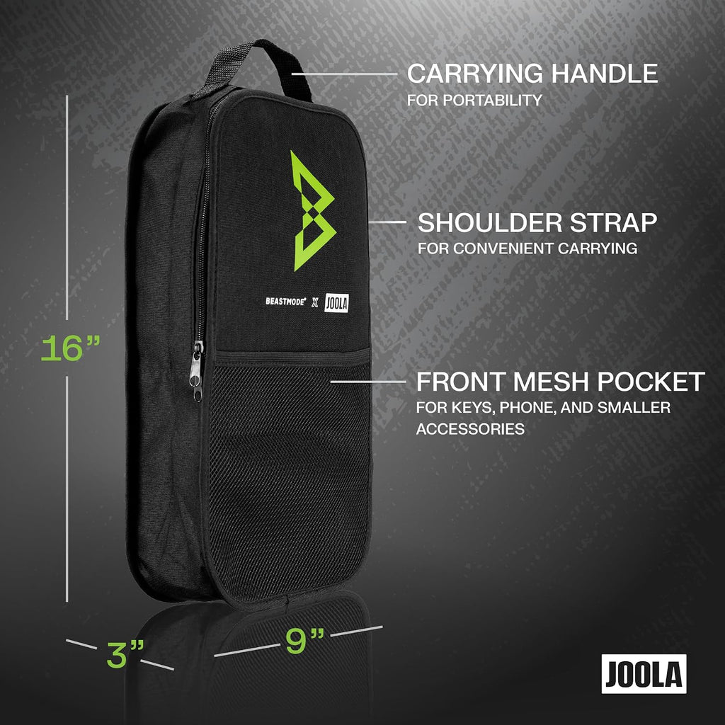 JOOLA Beastmode by Marshawn Lynch or Essentials Pickleball Paddle with Reinforced Fiberglass Surface and Honeycomb Polypropylene Core – Includes 2 Rackets, 4 Balls, and Storage Carry Bag
