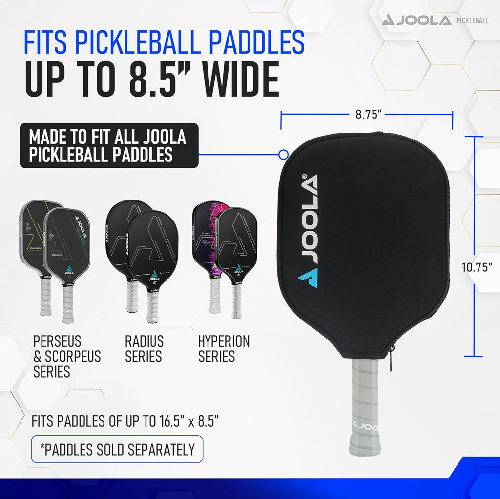 JOOLA Universal Pickleball Paddle Cover - Neoprene Sleeve Fits All Pickleball Paddles - Accessory for Standard, Wide, & Elongated Rackets - Covers Paddles up to 8.5" Wide, 16.5" Long