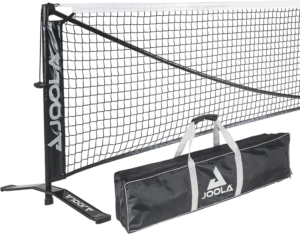 JOOLA Symmetry Portable Pickleball Net - Regulation Size Indoor & Outdoor Net - Easily Set up Your Pickleball Court, 3 Minute Assembly - Tension Lock System for Height Accuracy - 22Ft Length