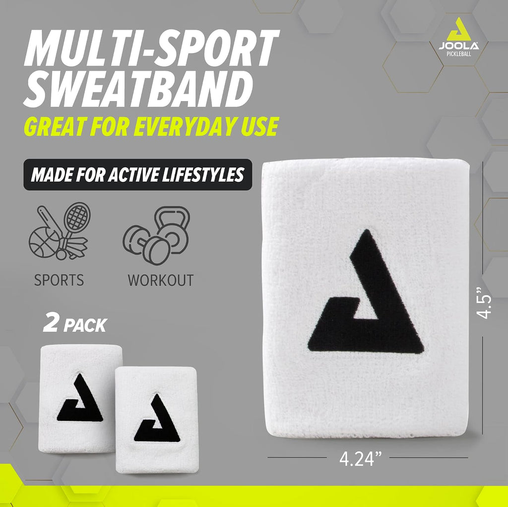 Trinity Wristband 2 Pack – White Wrist Bands with Moisture Wicking Performance Material – 4 Inch Elastic Sweatband for Wrists – Table Tennis & Pickleball Accessory