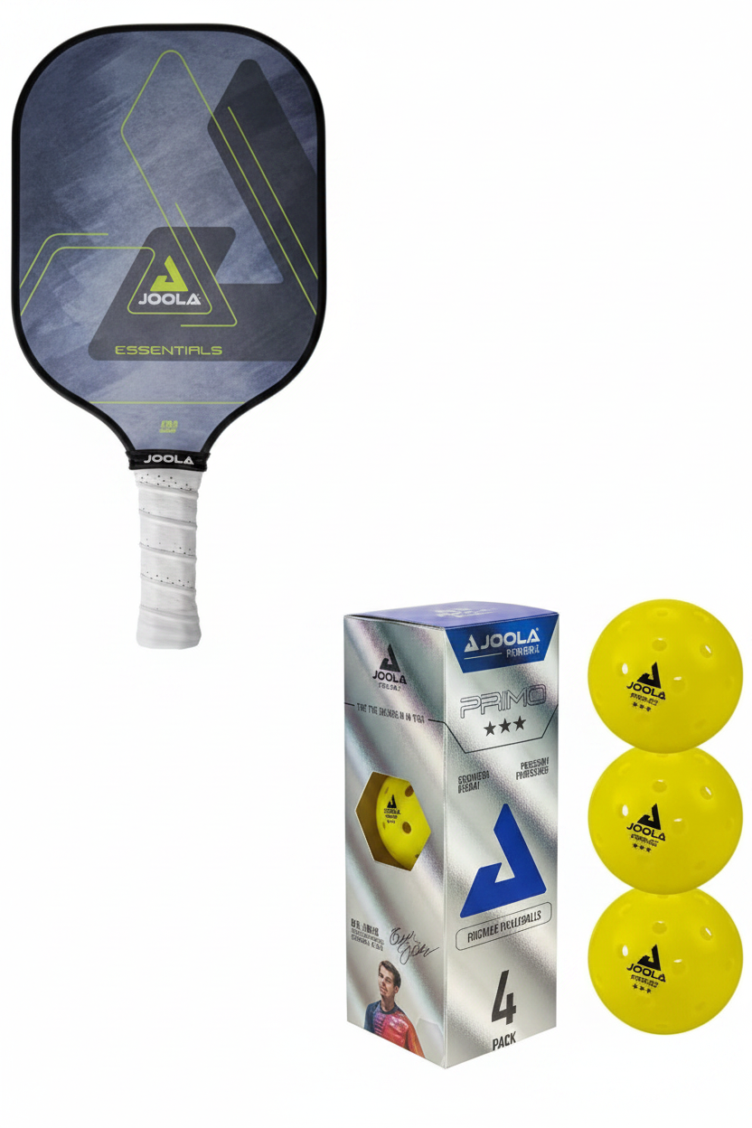 Essentials Performance Pickleball Paddle with Primo Pickleball Balls 4-Pack